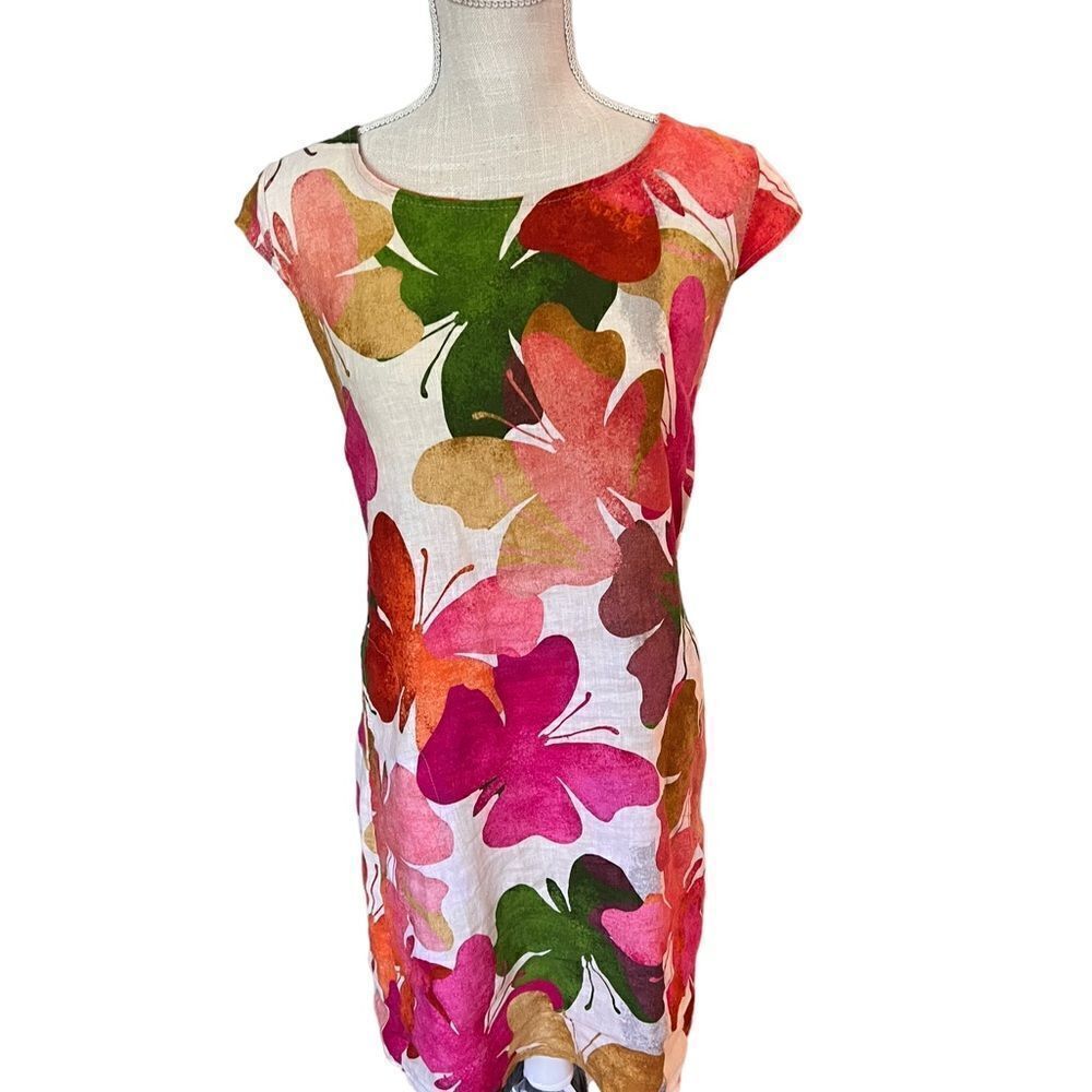 Linen Luv Butterfly Linen Dress Italy Small - Picture 3 of 6
